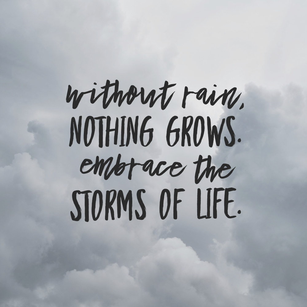 Day 167 of 365 Daily Inspiration – Without Rain Nothing Grows Embrace The Storms Of Life