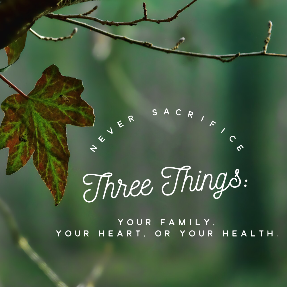 Day 172 of 365 Daily Inspiration – Never Sacrifice Three Things Your Family Your Heart Or Your Health